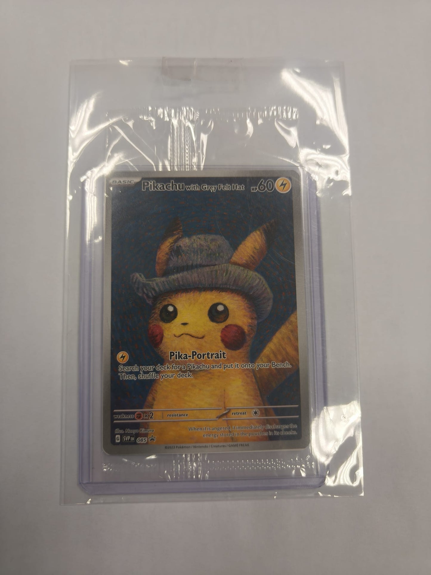 SEALED Pikachu With Grey Felt Hat SVP085 Van Gogh Museum PROMO Pokemon Card