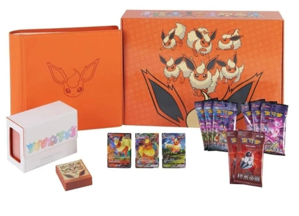 Pokemon Chinese Eevee GX Gift Box Flareon Boxes SEALED