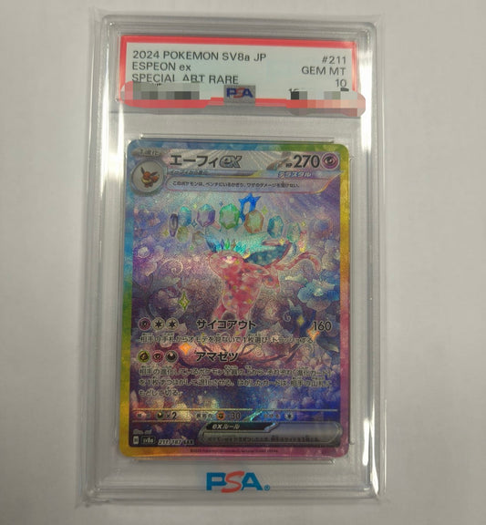Pokemon Card Game Espeon ex SAR SV8a Terastal Fest ex 211/187 PSA10